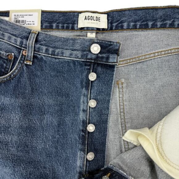 Agolde Fran Jean Low Slung Easy Straight Size 34 Dwell - Picture 4 of 8